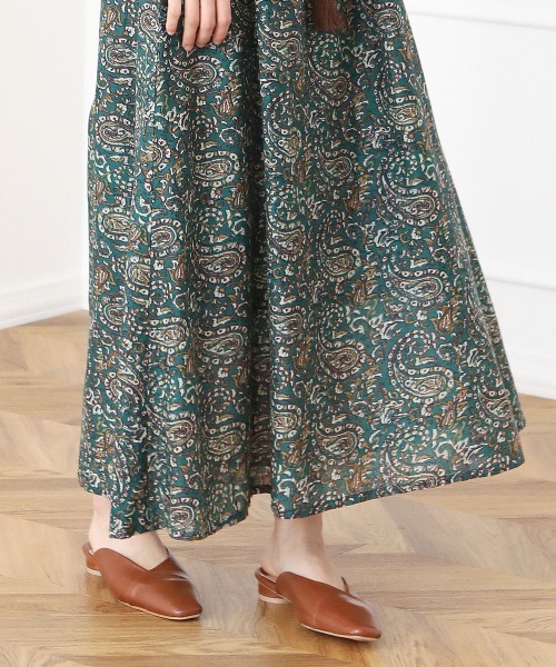 Bou Jeloud（ブージュルード）の「Made in INDIA◆オリエンタル柄・パネル柄・リゾート柄ノースリーブリゾートマキシワンピース（ワンピース・レディース・イエロー/グリーン/ブラウン・38）」の5枚目の写真