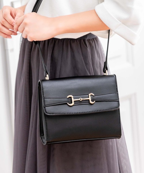 Edit Sheen（エディットシーン）の「ビットデザインスクエアショルダー（ショルダーバッグ・レディース・ブラック/アイボリー・FREE）」の2枚目の写真