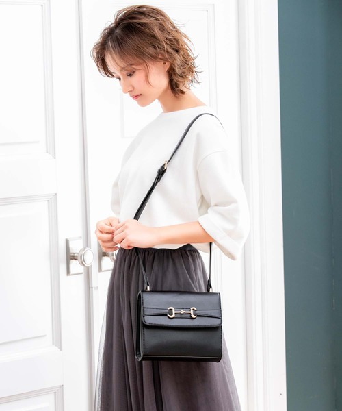 Edit Sheen（エディットシーン）の「ビットデザインスクエアショルダー（ショルダーバッグ・レディース・ブラック/アイボリー・FREE）」の12枚目の写真