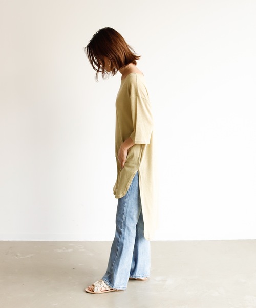 Auntie Rosa Holiday(アンティローザホリデー)の「リネンブレンドバックロングテールチュニック(チュニック・レディース・ブラック/カーキ/ナチュラル/バーガンディー・FREE)」の17枚目の写真