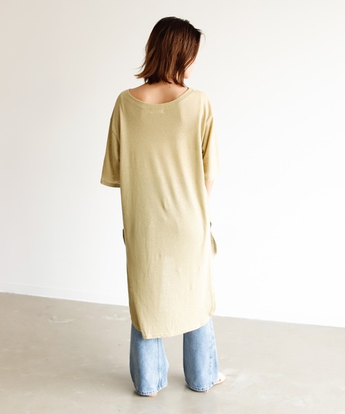Auntie Rosa Holiday(アンティローザホリデー)の「リネンブレンドバックロングテールチュニック(チュニック・レディース・ブラック/カーキ/ナチュラル/バーガンディー・FREE)」の18枚目の写真