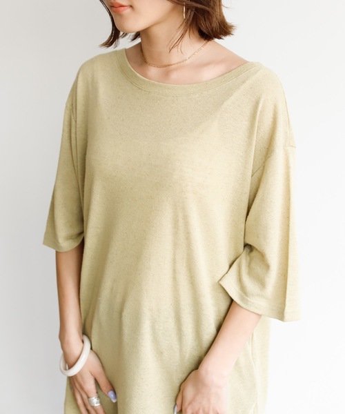 Auntie Rosa Holiday(アンティローザホリデー)の「リネンブレンドバックロングテールチュニック(チュニック・レディース・ブラック/カーキ/ナチュラル/バーガンディー・FREE)」の20枚目の写真