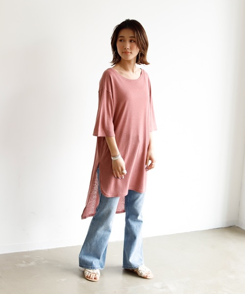 Auntie Rosa Holiday(アンティローザホリデー)の「リネンブレンドバックロングテールチュニック(チュニック・レディース・ブラック/カーキ/ナチュラル/バーガンディー・FREE)」の22枚目の写真