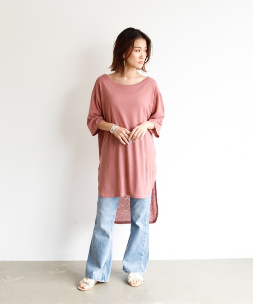 Auntie Rosa Holiday(アンティローザホリデー)の「リネンブレンドバックロングテールチュニック(チュニック・レディース・ブラック/カーキ/ナチュラル/バーガンディー・FREE)」の21枚目の写真