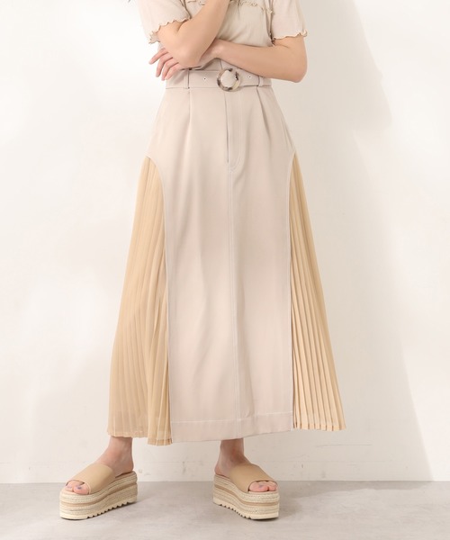 one after another NICE CLAUP（ワンアフターアナザーナイスクラップ）の「サイドプリーツスカート（スカート・レディース・パープル/ブルー系その他/ベージュ・FREE）」の2枚目の写真