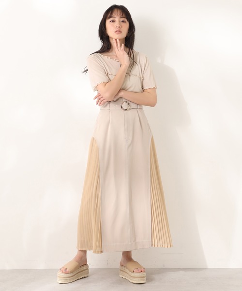 one after another NICE CLAUP（ワンアフターアナザーナイスクラップ）の「サイドプリーツスカート（スカート・レディース・パープル/ブルー系その他/ベージュ・FREE）」の6枚目の写真