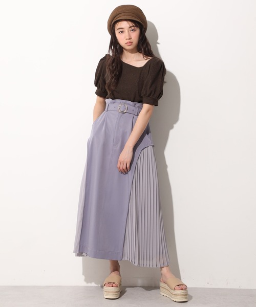 one after another NICE CLAUP（ワンアフターアナザーナイスクラップ）の「サイドプリーツスカート（スカート・レディース・パープル/ブルー系その他/ベージュ・FREE）」の16枚目の写真