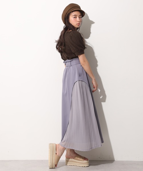 one after another NICE CLAUP（ワンアフターアナザーナイスクラップ）の「サイドプリーツスカート（スカート・レディース・パープル/ブルー系その他/ベージュ・FREE）」の17枚目の写真