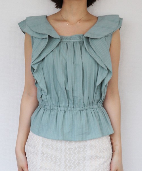 トップスラッフルスリーブホルダートップス シャツ ブラウス Deicy デイシー のファッション