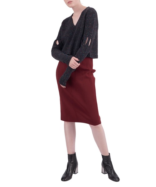 Lautashi（ラウタシー）の「Lautashi レースアップニットスカート  