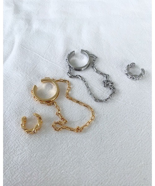 mou(モウ)の「2セットスタイリッシュイヤーカフ(イヤーカフ・レディース・シルバー/ゴールド・FREE)」の1枚目の写真