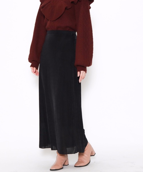 archives（アルシーヴ）の「カラーカットリブスカート（スカート・レディース・ブラック/グリーン/モカ/ローズ・MEDIUM）」の2枚目の写真