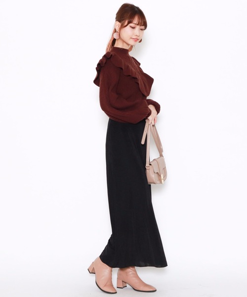 archives（アルシーヴ）の「カラーカットリブスカート（スカート・レディース・ブラック/グリーン/モカ/ローズ・MEDIUM）」の8枚目の写真