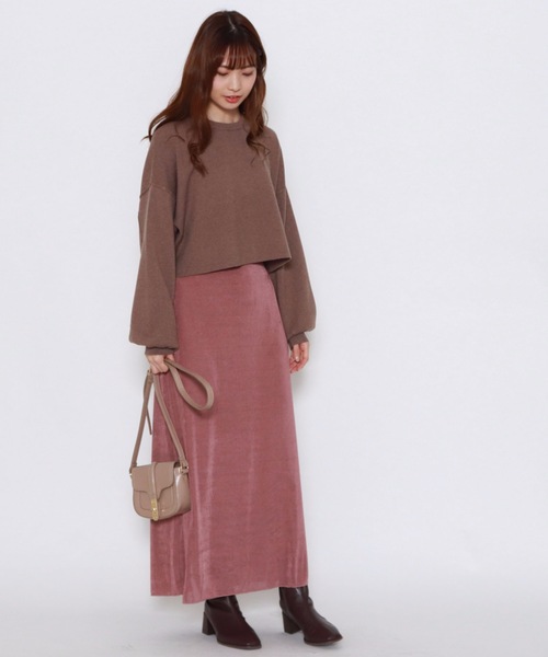 archives（アルシーヴ）の「カラーカットリブスカート（スカート・レディース・ブラック/グリーン/モカ/ローズ・MEDIUM）」の13枚目の写真