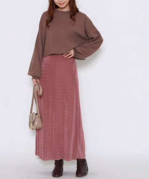 archives（アルシーヴ）の「カラーカットリブスカート（スカート・レディース・ブラック/グリーン/モカ/ローズ・MEDIUM）」の14枚目の写真