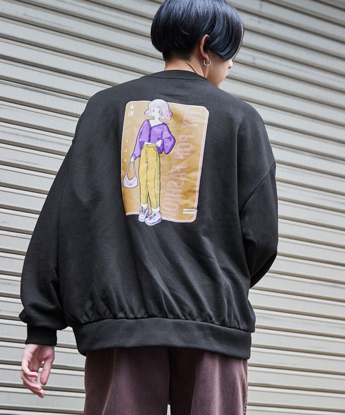 MONO-MART（モノマート）の「オーバーサイズ イラストプリント 裏毛プルオーバースウェット（スウェット・メンズ・ホワイト系その他/ブラック系その他/ベージュ系その他/グレー系その他/ブルー系その他/ホワイト系その他2/ホワイト系その他3/ホワイト系その他4/ブラック系その他2/ブラック系その他3/ブラック系その他4/ベージュ系その他2/ベージュ系その他3/ベージュ系その他4/グレー系その他2/グレー系その他3/グレー系その他4/ブルー系その他2/ブルー系その他3/ブルー系その他4・S/M/L）」の6枚目の写真