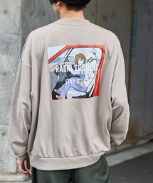 オーバーサイズ イラストプリント 裏毛プルオーバースウェット