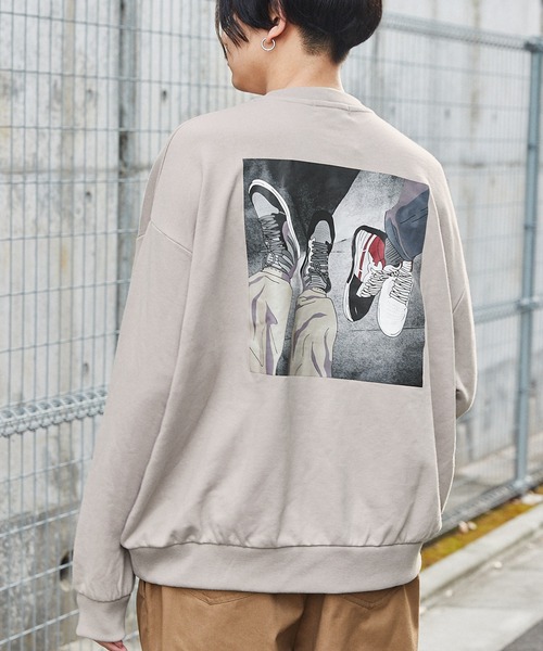 MONO-MART（モノマート）の「オーバーサイズ イラストプリント 裏毛プルオーバースウェット（スウェット・メンズ・ホワイト系その他/ブラック系その他/ベージュ系その他/グレー系その他/ブルー系その他/ホワイト系その他2/ホワイト系その他3/ホワイト系その他4/ブラック系その他2/ブラック系その他3/ブラック系その他4/ベージュ系その他2/ベージュ系その他3/ベージュ系その他4/グレー系その他2/グレー系その他3/グレー系その他4/ブルー系その他2/ブルー系その他3/ブルー系その他4・S/M/L）」の16枚目の写真