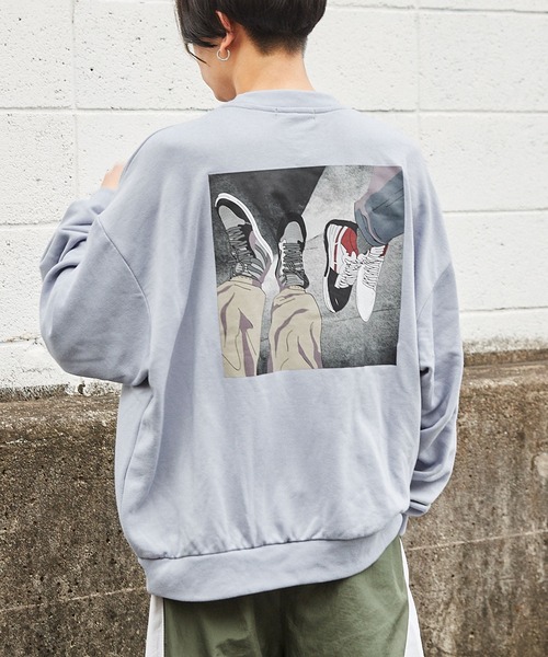 MONO-MART（モノマート）の「オーバーサイズ イラストプリント 裏毛プルオーバースウェット（スウェット・メンズ・ホワイト系その他/ブラック系その他/ベージュ系その他/グレー系その他/ブルー系その他/ホワイト系その他2/ホワイト系その他3/ホワイト系その他4/ブラック系その他2/ブラック系その他3/ブラック系その他4/ベージュ系その他2/ベージュ系その他3/ベージュ系その他4/グレー系その他2/グレー系その他3/グレー系その他4/ブルー系その他2/ブルー系その他3/ブルー系その他4・S/M/L）」の20枚目の写真