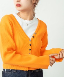 mystic | ［WEB限定 再入荷！］Vリブショートカーディガン(カーディガン/ボレロ)