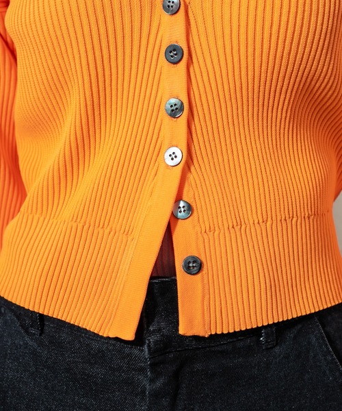 mystic（ミスティック）の「［WEB限定 再入荷！］Vリブショートカーディガン（カーディガン/ボレロ・レディース・ブラック/イエロー/オレンジ/オフホワイト/グリーン・FREE）」の19枚目の写真