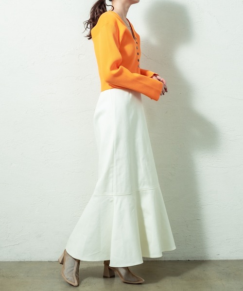 mystic（ミスティック）の「［WEB限定 再入荷！］Vリブショートカーディガン（カーディガン/ボレロ・レディース・ブラック/イエロー/オレンジ/オフホワイト/グリーン・FREE）」の21枚目の写真