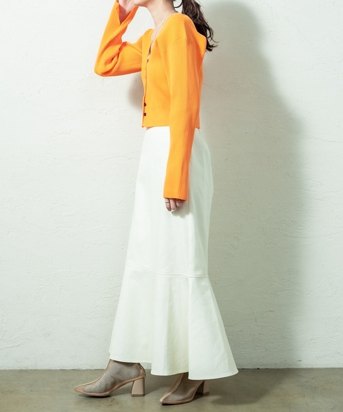 mystic（ミスティック）の「［WEB限定 再入荷！］Vリブショートカーディガン（カーディガン/ボレロ・レディース・ブラック/イエロー/オレンジ/オフホワイト/グリーン・FREE）」の22枚目の写真