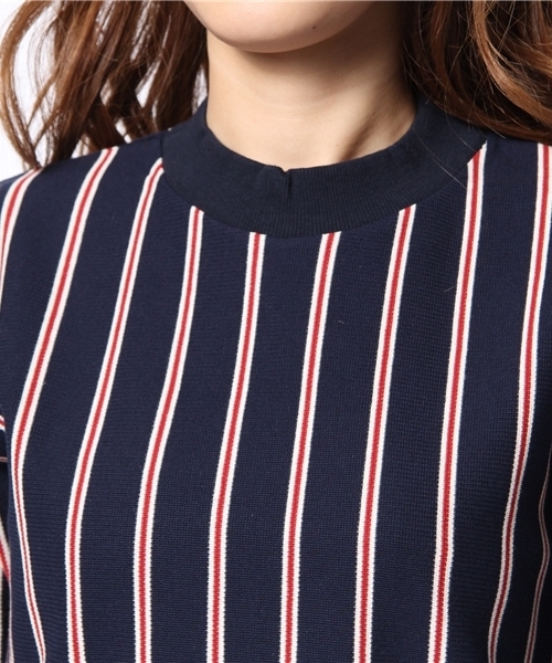 Ray BEAMS（レイビームス）の「Ray BEAMS / レジメンストライプ クルーネックワンピース（ワンピース・レディース・ダークブラウン/ネイビー・ONE SIZE）」の7枚目の写真