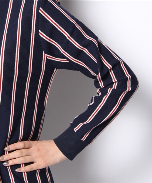 Ray BEAMS（レイビームス）の「Ray BEAMS / レジメンストライプ クルーネックワンピース（ワンピース・レディース・ダークブラウン/ネイビー・ONE SIZE）」の8枚目の写真