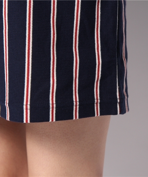 Ray BEAMS（レイビームス）の「Ray BEAMS / レジメンストライプ クルーネックワンピース（ワンピース・レディース・ダークブラウン/ネイビー・ONE SIZE）」の9枚目の写真