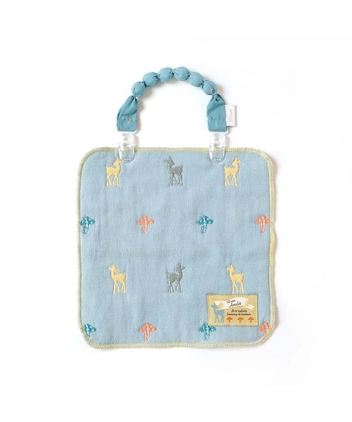 10mois（ディモワ）の「10mois Amelie(アメリ)  ふくふくガーゼ ハンカチ＆クリップセット（スタイ/よだれかけ・キッズ・ブルー系・ONE SIZE）」の2枚目の写真