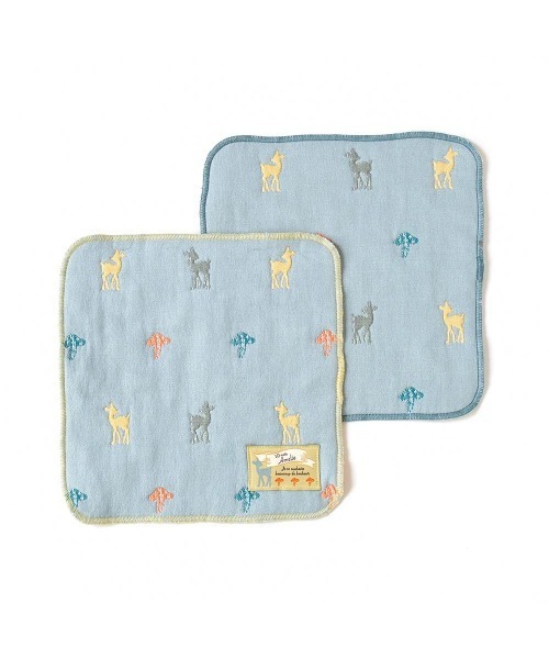 10mois（ディモワ）の「10mois Amelie(アメリ)  ふくふくガーゼ ハンカチ＆クリップセット（スタイ/よだれかけ・キッズ・ブルー系・ONE SIZE）」の3枚目の写真