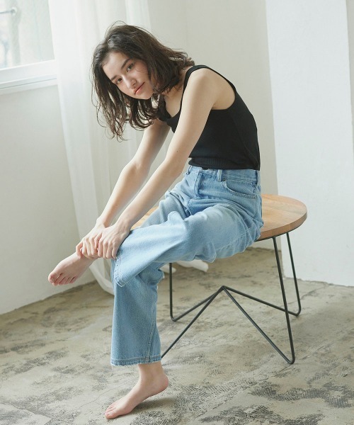 LIPSTAR（リップスター）の「【WEB別注サイズあり】12ozストレートデニム（デニムパンツ・レディース・ブルー/ネイビー・M/S）」の2枚目の写真