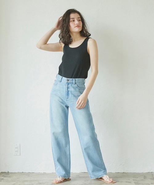 LIPSTAR（リップスター）の「【WEB別注サイズあり】12ozストレートデニム（デニムパンツ・レディース・ブルー/ネイビー・M/S）」の5枚目の写真