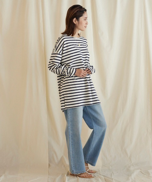 LIPSTAR（リップスター）の「【WEB別注サイズあり】12ozストレートデニム（デニムパンツ・レディース・ブルー/ネイビー・M/S）」の4枚目の写真