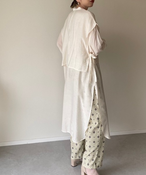 y/m by misato（イムバイミサト）の「レイヤードシアーシャツワンピース（シャツワンピース・レディース・ブルー/オフホワイト/ベージュ・FREE）」の13枚目の写真