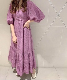 OLIVE des OLIVE | 【WEB限定カラー有】綿レースティアードワンピース(ワンピース)