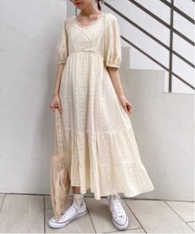 OLIVE des OLIVE | 【WEB限定カラー有】綿レースティアードワンピース(ワンピース)