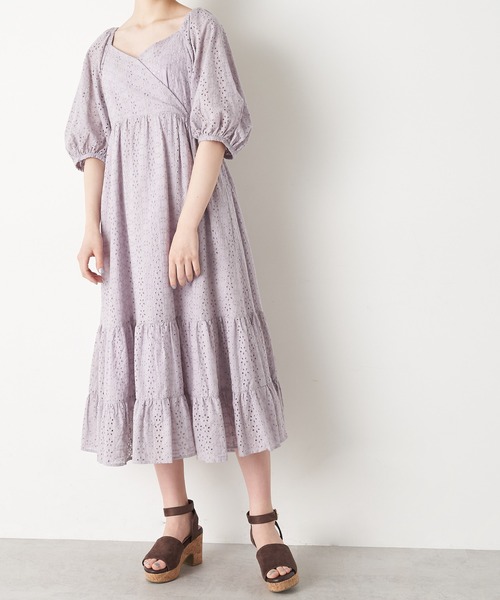 OLIVE des OLIVE（オリーブデオリーブ）の「【WEB限定カラー有】綿レースティアードワンピース（ワンピース・レディース・グリーン系その他/ブルー系その他/パープル系その他/アイボリー/ブラック/ラベンダー/オフホワイト・FREE）」の8枚目の写真