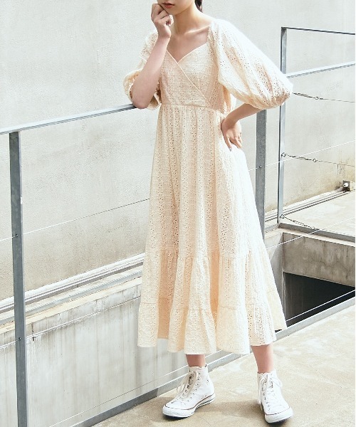 OLIVE des OLIVE（オリーブデオリーブ）の「【WEB限定カラー有】綿レースティアードワンピース（ワンピース・レディース・グリーン系その他/ブルー系その他/パープル系その他/アイボリー/ブラック/ラベンダー/オフホワイト・FREE）」の19枚目の写真