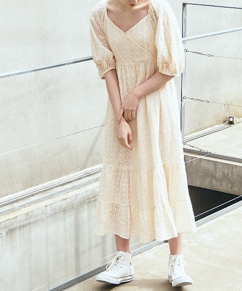 OLIVE des OLIVE（オリーブデオリーブ）の「【WEB限定カラー有】綿レースティアードワンピース（ワンピース・レディース・グリーン系その他/ブルー系その他/パープル系その他/アイボリー/ブラック/ラベンダー/オフホワイト・FREE）」の11枚目の写真