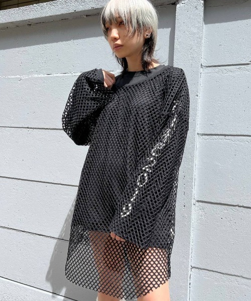 REFLEM レフレム サイドジップ ビッグシルエット Tシャツ SHIDE-CODE×RANDOMビッグシルエットTシャツ（black） | SHIDE-sign