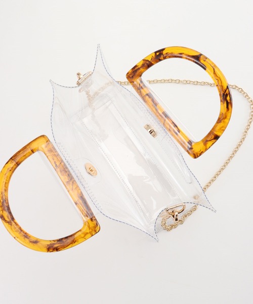 Honeys(ハニーズ)の「巾着付クリアBag(ハンドバッグ・レディース・ホワイト/ブラック/ブラウン・FREE)」の7枚目の写真