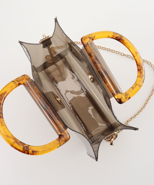 Honeys(ハニーズ)の「巾着付クリアBag(ハンドバッグ・レディース・ホワイト/ブラック/ブラウン・FREE)」の4枚目の写真