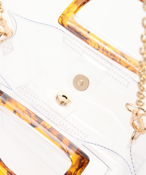 Honeys(ハニーズ)の「巾着付クリアBag(ハンドバッグ・レディース・ホワイト/ブラック/ブラウン・FREE)」の17枚目の写真