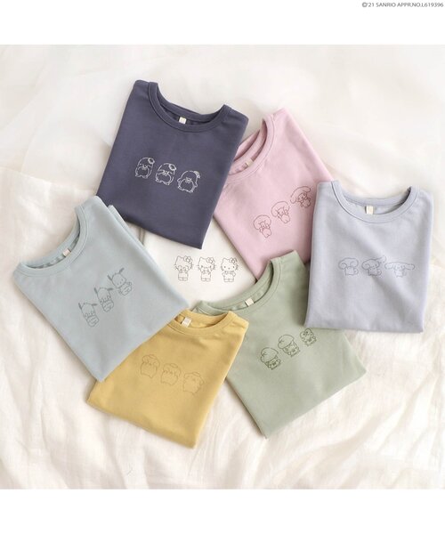 sanrio（サンリオ）の「サンリオかくれんぼＴシャツ（Tシャツ/カットソー・キッズ・オフホワイト/サックスブルー/ピンク/イエロー/ブルー/グリーン/ミント・90/100/110/120/80）」の8枚目の写真