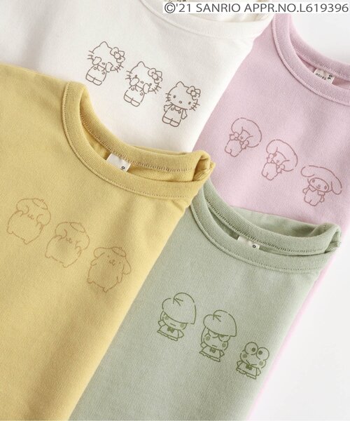 sanrio（サンリオ）の「サンリオかくれんぼＴシャツ（Tシャツ/カットソー・キッズ・オフホワイト/サックスブルー/ピンク/イエロー/ブルー/グリーン/ミント・90/100/110/120/80）」の15枚目の写真