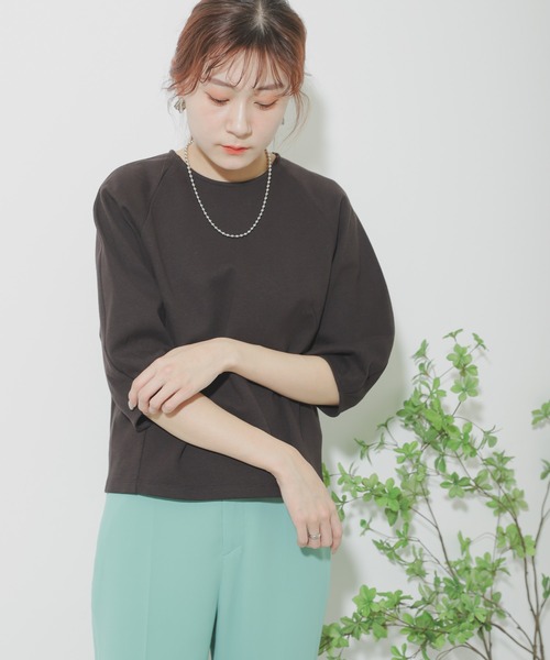 SENSE OF PLACE by URBAN RESEARCH（センスオブプレイスバイアーバンリサーチ）の「コクーンスリーブトップ（Tシャツ/カットソー・レディース・ブラック/パープル/ライトベージュ・ONE）」の5枚目の写真