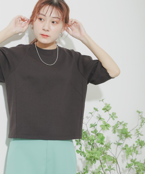 SENSE OF PLACE by URBAN RESEARCH（センスオブプレイスバイアーバンリサーチ）の「コクーンスリーブトップ（Tシャツ/カットソー・レディース・ブラック/パープル/ライトベージュ・ONE）」の7枚目の写真