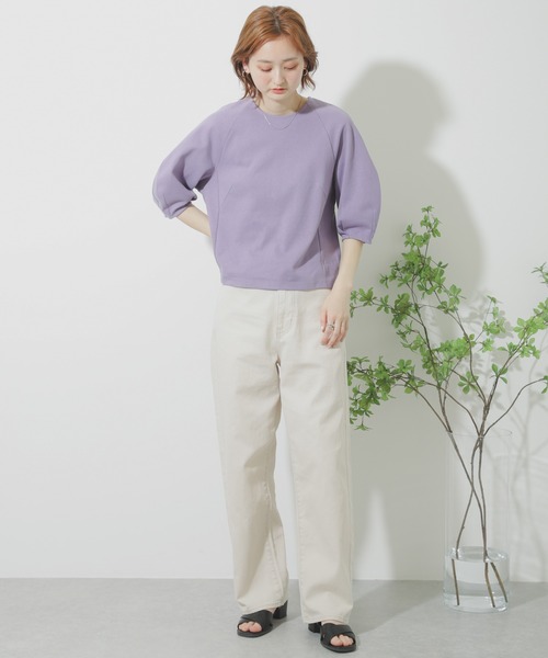 SENSE OF PLACE by URBAN RESEARCH（センスオブプレイスバイアーバンリサーチ）の「コクーンスリーブトップ（Tシャツ/カットソー・レディース・ブラック/パープル/ライトベージュ・ONE）」の8枚目の写真